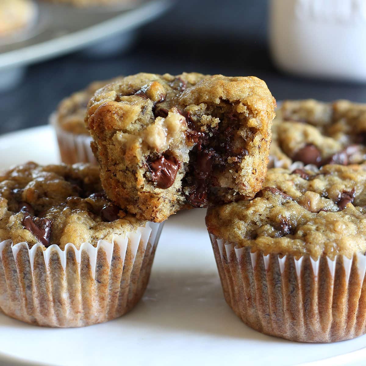 Banana Espresso Chocolate Chip Muffins