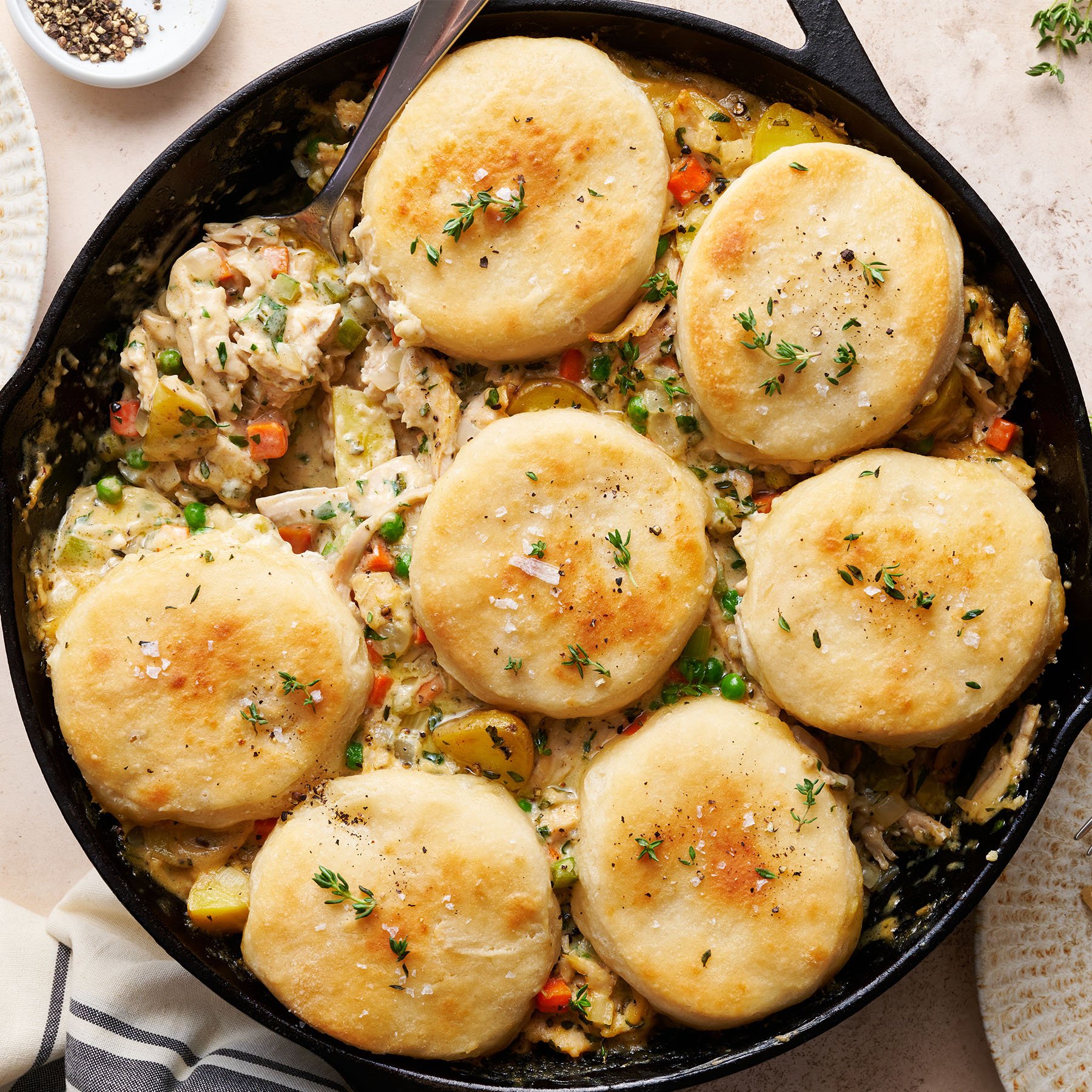 Chicken Pot Pie with Biscuits