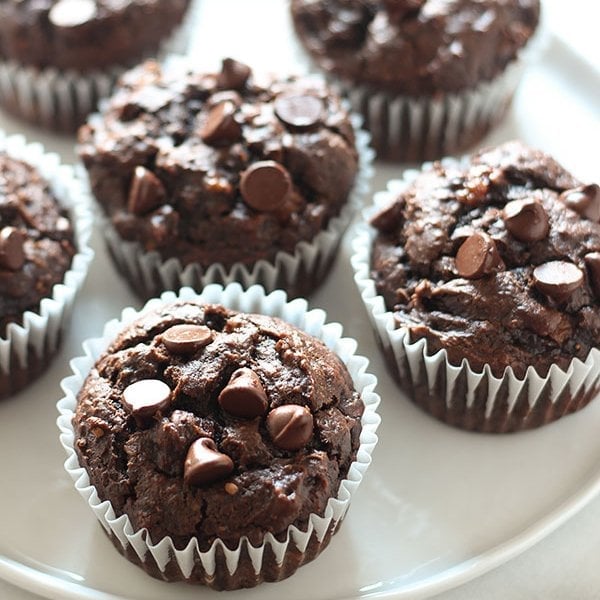 Chocolate Peanut Butter Banana Muffins