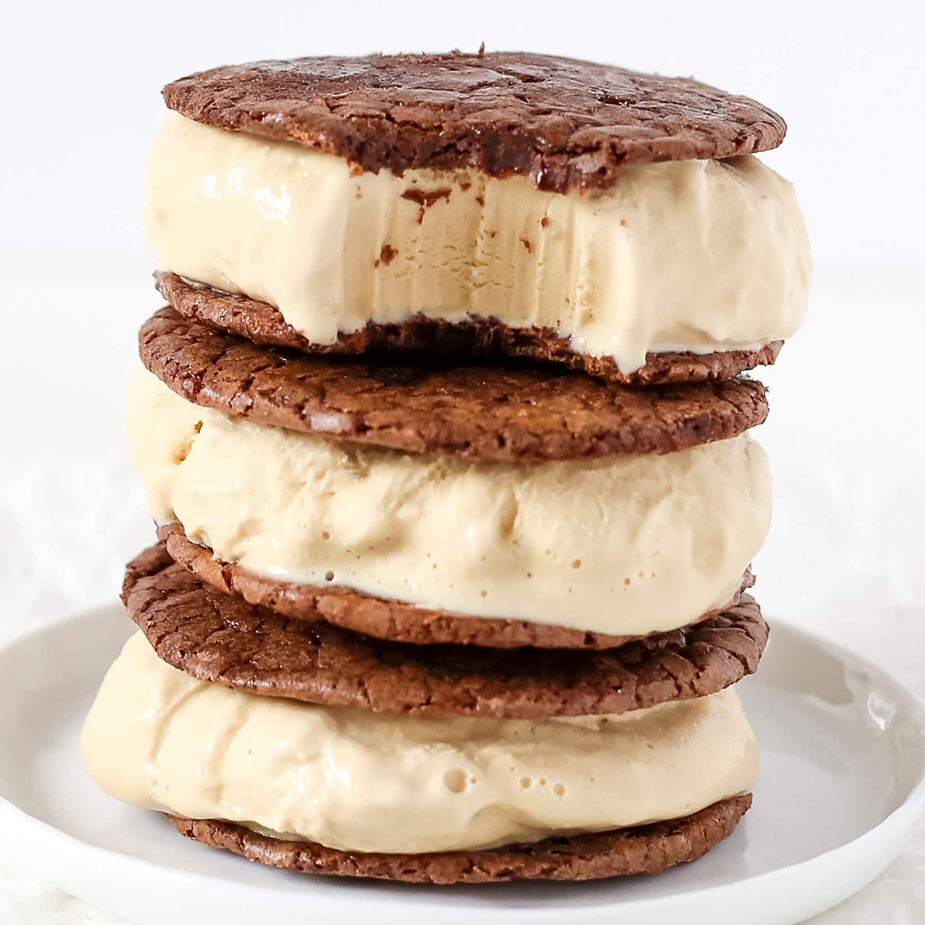 Coffee Brownie Ice Cream Sandwiches